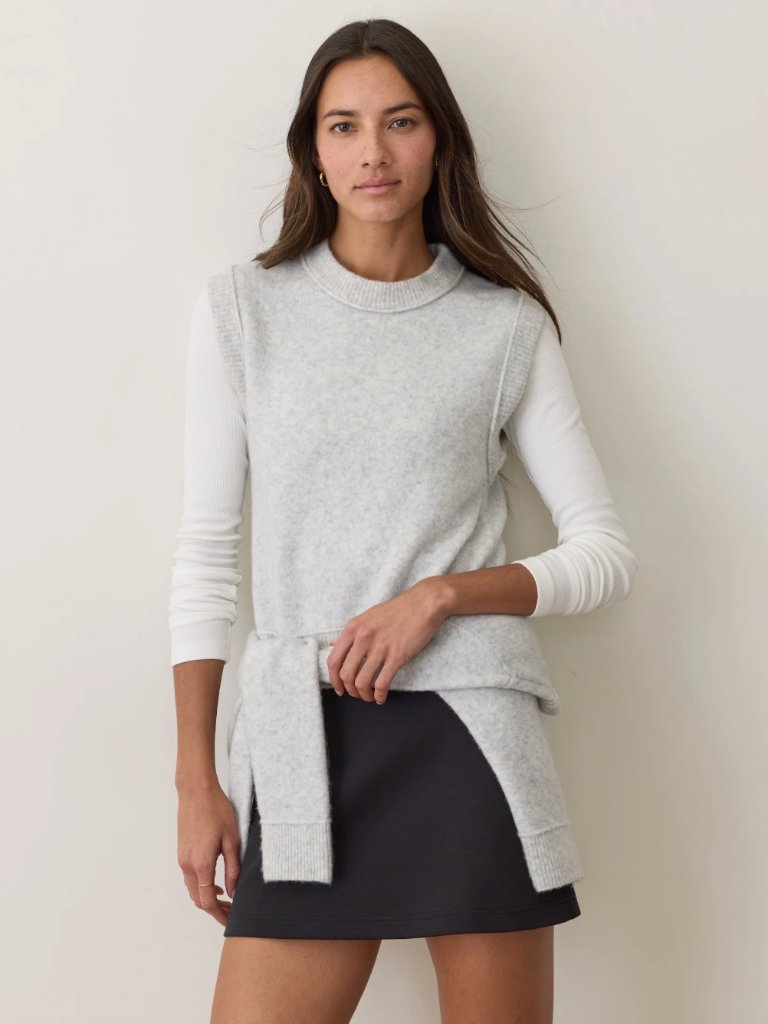 Marine Layer Sausalito Wool Sweater Vest (Mist Grey) - Small